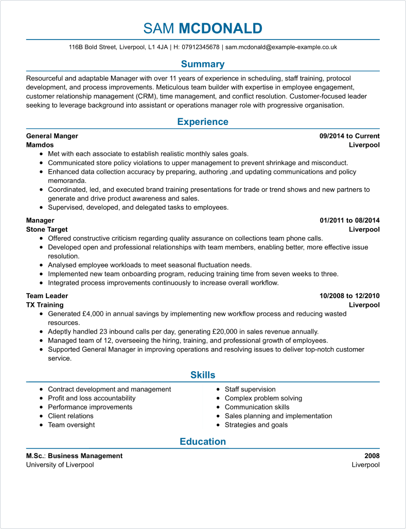 Executive Cv Template from www.livecareer.co.uk