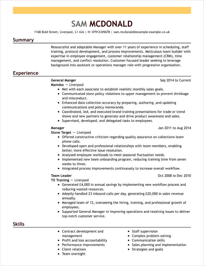 Engineering Cv Format from www.livecareer.co.uk