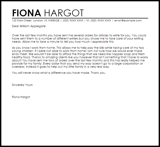 client appreciation letter appreciation letters livecareer appreciation letter to customer service