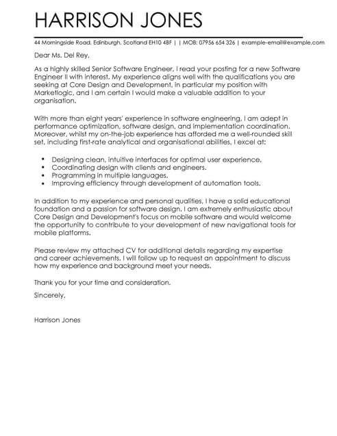 Cover Letter For Software Developer Internship Cover Letter For Software Developer Internship