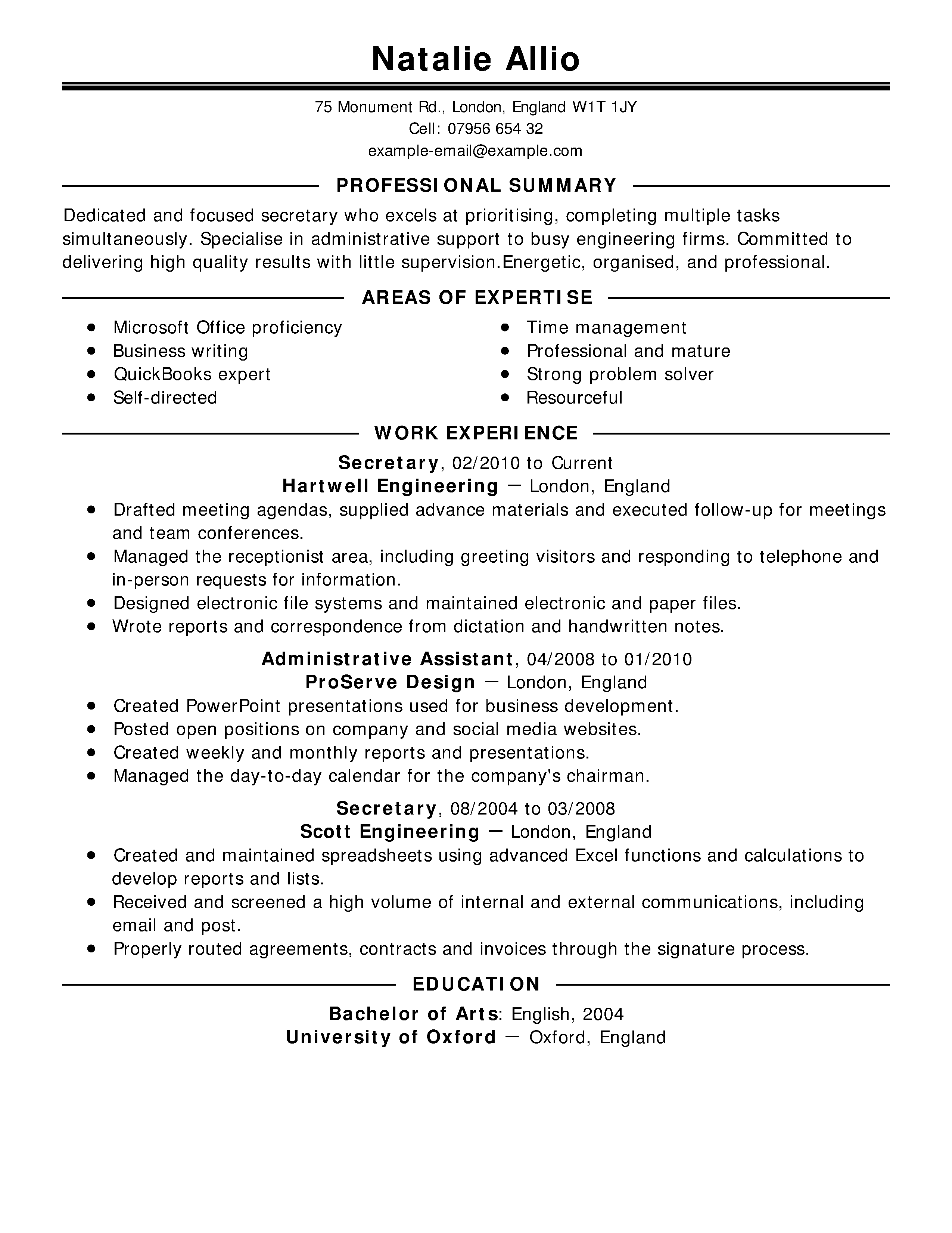 examples of job resumes