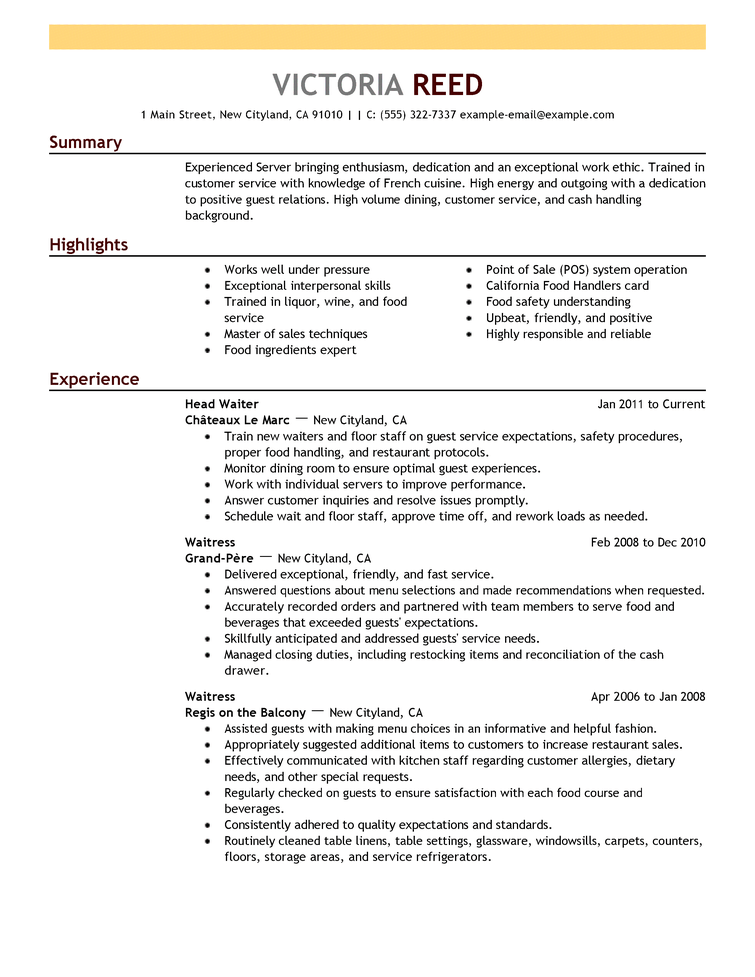 free cv examples to get the job