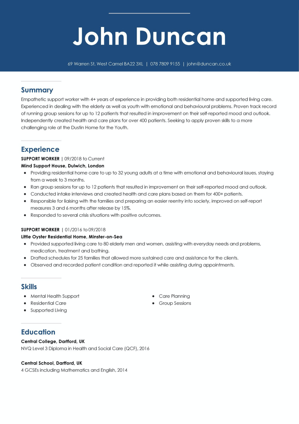 ideas for personal statement cv